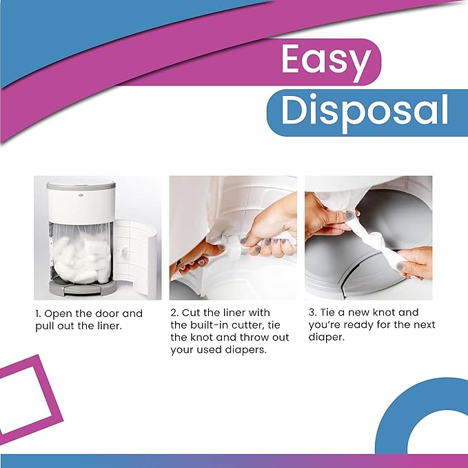Pack of 8 +1 More Diaper Refill Liners Refills Compatible with DEKOR CLASSIC Diaper Pails Exclusive 30% Extra Thickness Diaper Pail Refills with Powerful Odor Elimination Leakage-proof, Powder Scent