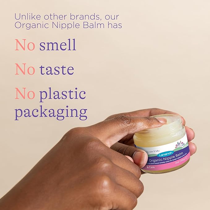 Lansinoh Organic Nipple Butter, Nipple Cream Safe for Breastfeeding Baby, Postpartum Essentials for Mom, 2 Ounces
