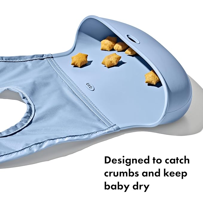 OXO Tot Roll-Up Bib - 2 Pack - Blossom and Dusk