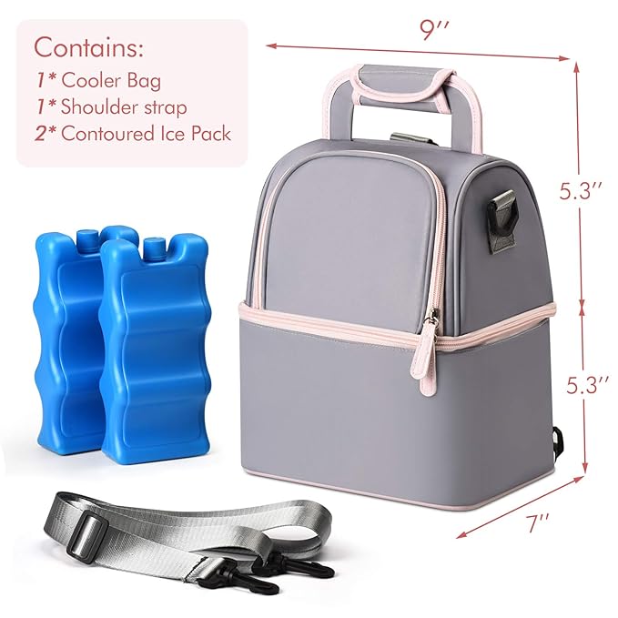 NCVI Breastmilk Cooler Bag and 2 Baby Bottles, BPA Free