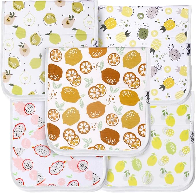 KiddyStar 5-Pack Burp Cloths – Organic Cotton, Soft, Large & Absorbent 3-Layer Towels for Newborns – Essential for Feeding & Spit-Up