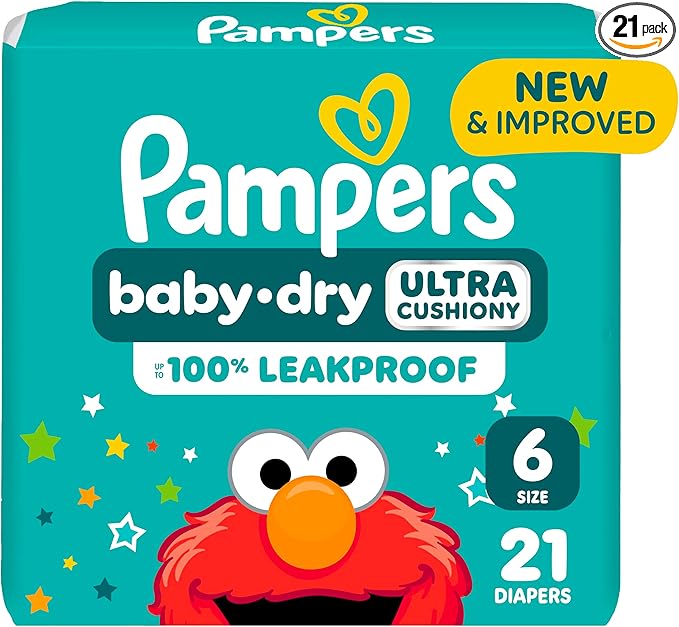 Pampers Diapers - Baby Dry - Size 6, 21 Count, Absorbent Disposable Infant Diaper (Packaging May Vary)