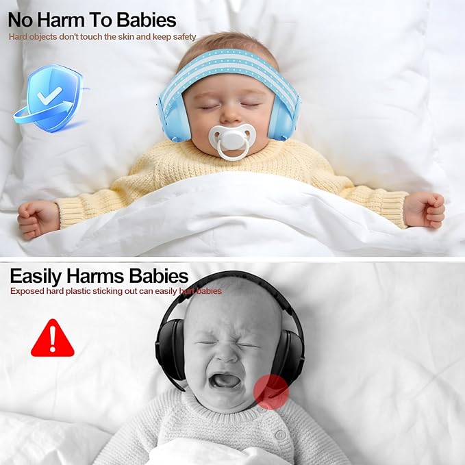 Floriogra Baby Headphones for Noise - Baby Ear Protection for Babies and Toddlers up to 36 Months - Babies Noise Cancelling Headphones - Infant Ear Protection Earmuffs Against Hearing Damage