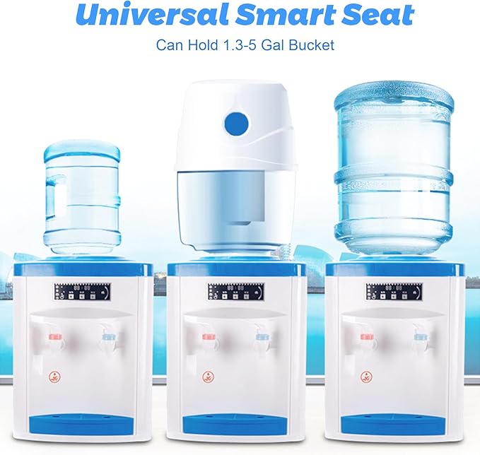 Top Loading Desktop Water Cooler Dispenser, 550W 110V Countertop Hot & Cold Water Coolers Drinking Fountain Portable Water Warmer for Home Bedroom Studio Office Grocery Store