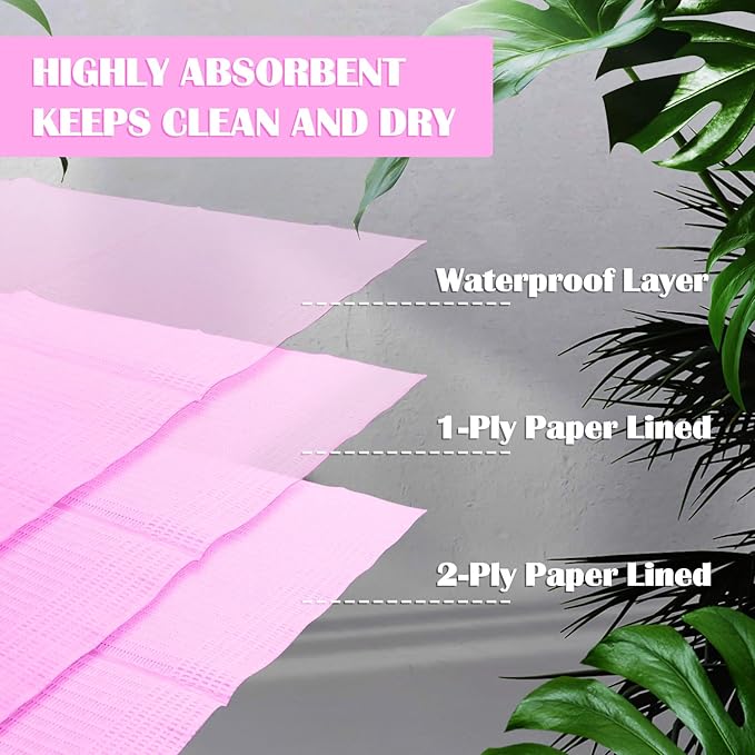 Mixweer 1000 Pcs Baby Disposable Changing Pads 13 x 18 Inch Quick Absorb Pink Diaper Changing Table Pads Sanitary Liners Soft Waterproof for Baby Child Adult Pets Travel Change Stations