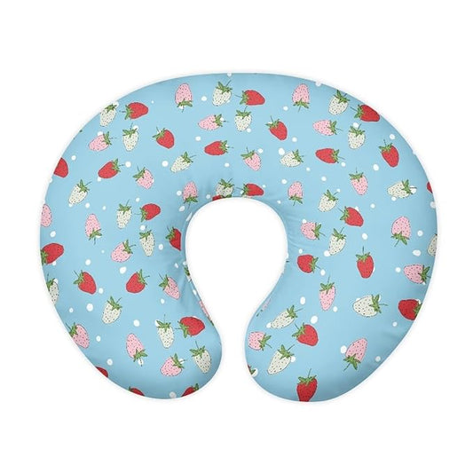 Strawberries Nursing Pillow Cover with Hidden Zipper Strawberries Soft for Moms/Baby Nursing Pillow Cover Stretchy Removable Cover for Breastfeeding Pillow