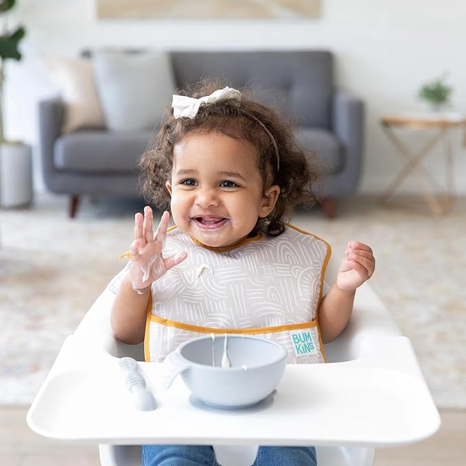 Bumkins Bibs for Girl or Boy, SuperBib Baby and Toddler for 6-24 Months, Essential Must Have for Eating, Feeding, Baby Led Weaning Supplies, Mess Saving Catch Food, Waterproof Fabric 3-pk Desert Boho