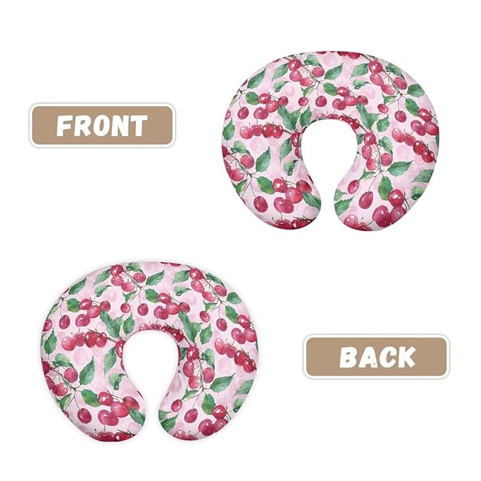 Cherry Nursing Pillow Cover for Breastfeeding, Fits Standard Nursing Pillow, Removable Cotton Cover