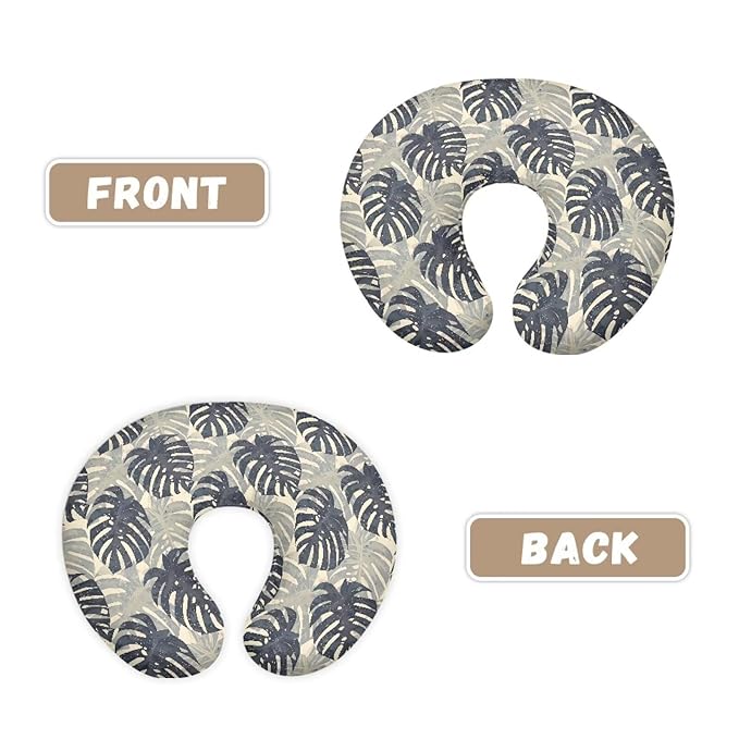 Monstera Leaf Pillowcase for Nursing, Tropical Leaves Soft Breastfeeding Nursing Pillows Cover, Hawaii Style Stretchy Feeding Pillow Case for Baby Girl and Boys