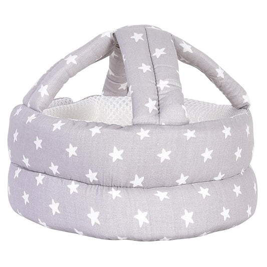 Baby Adjustable Helmet, Lightweight and Soft.Great for Baby Learning to Walk and Crawl.Gray Star