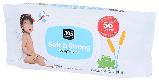 365 by Whole Foods Market, Baby Travel Wipes, 56 Count (Pack of 3)