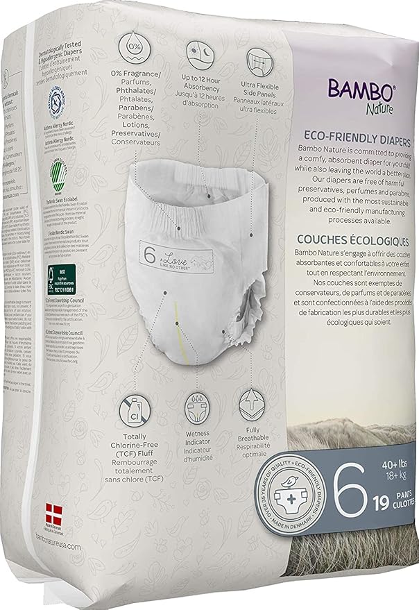 Bambo Nature Premium Training Pants - French/English Packaging, Size 6, 19 Count