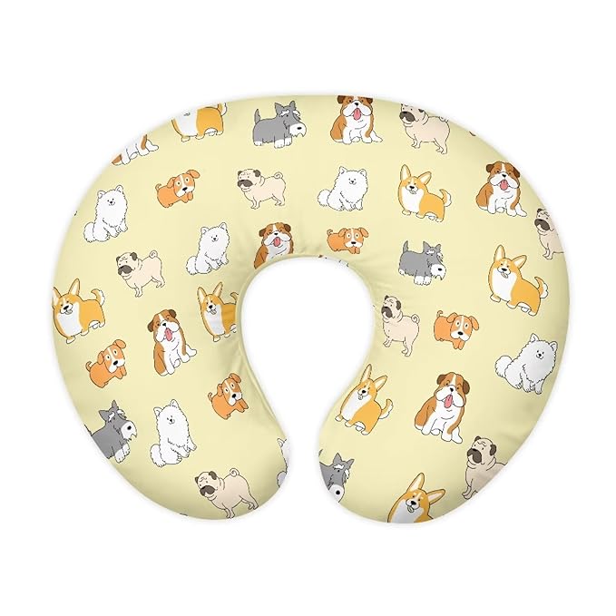 Nursing Pillow Cover, Cute Dog Quick-Dry Fabric Fits The Original Support Pillow for Breastfeeding and Bottle Feeding Stretchy Nursing Pillow Cover
