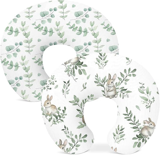 Nursing Pillow Covers 2 Pack, Breastfeeding Pillow Slipcovers Soft and Stretchy, Nursing Covers for Baby Girls Boys Newborn