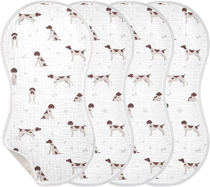 vvfelixl Baby Burp Cloths German Shorthaired Pointer Baby Newborn Cotton Burping Cloths Set Baby Washcloths 4 Pack