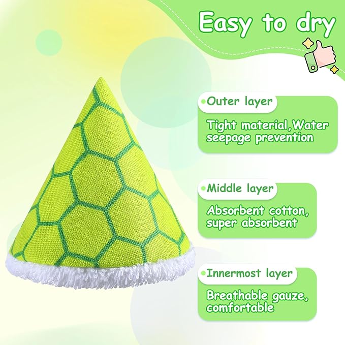 Cinnvoice 6 Pcs Reusable Pee Covers for Baby Boys - Turtle Pattern Green Teepe Cap Shield Gift - Newborn Pee Tents With Strong Water Absorption for Diaper Changing Accessory
