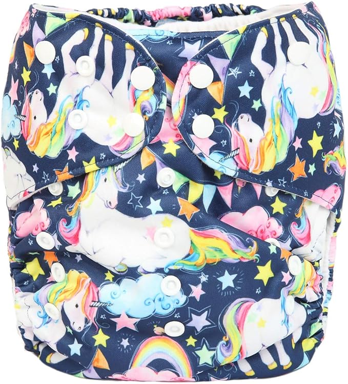 2 to 7 Years Old Junior Big Cloth Diaper Pocket Reusable Washable Baby Toddler (Dream Horse)