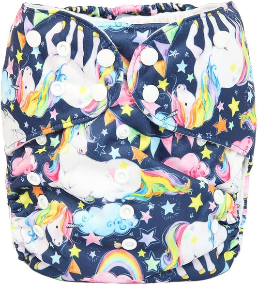 2 to 7 Years Old Junior Big Cloth Diaper Pocket Reusable Washable Baby Toddler (Dream Horse)