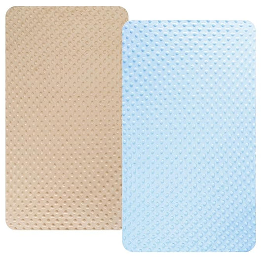 Dot Changing Pad Cover Set 2 Pack Stretch Ultra Soft for Baby Girls and Boys Light Blue&Light Coffee