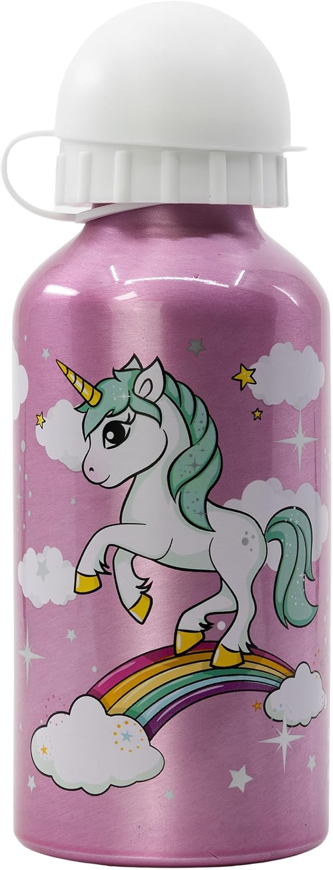 Stor 9711 Small Aluminium Bottle 400 ML Unicorn Rainbow