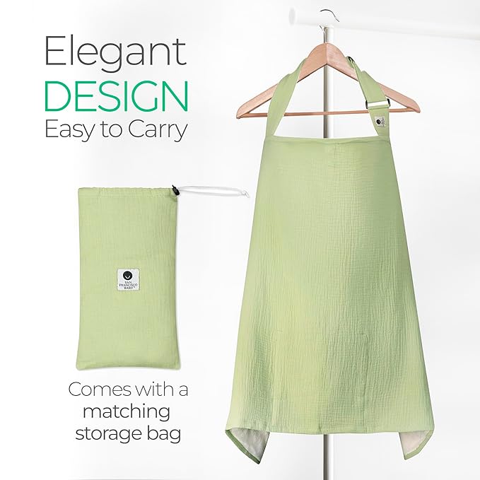 San Francisco Baby Nursing Cover – Breathable Breastfeeding Cover for Nursing, 360° Nursing Cover Up for Breastfeeding, Privacy Nursing Covers, Nursing Blanket for Breastfeeding – Mist Green
