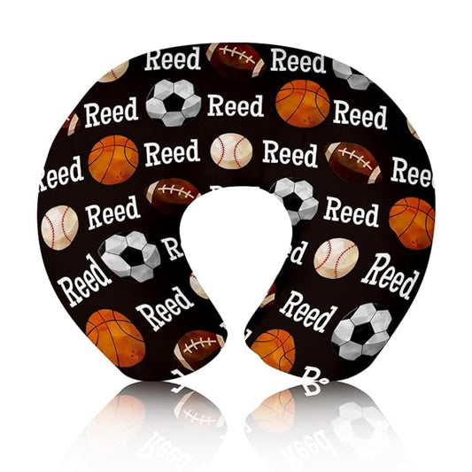 Baby Nursing Pillow Cover - Personalized Name Ball Theme Breastfeeding U-Shaped for Bottle Feeding, Ultra Soft Comfortable Breastfeeding Pillow Cover for Infant Baby Boys and Girls