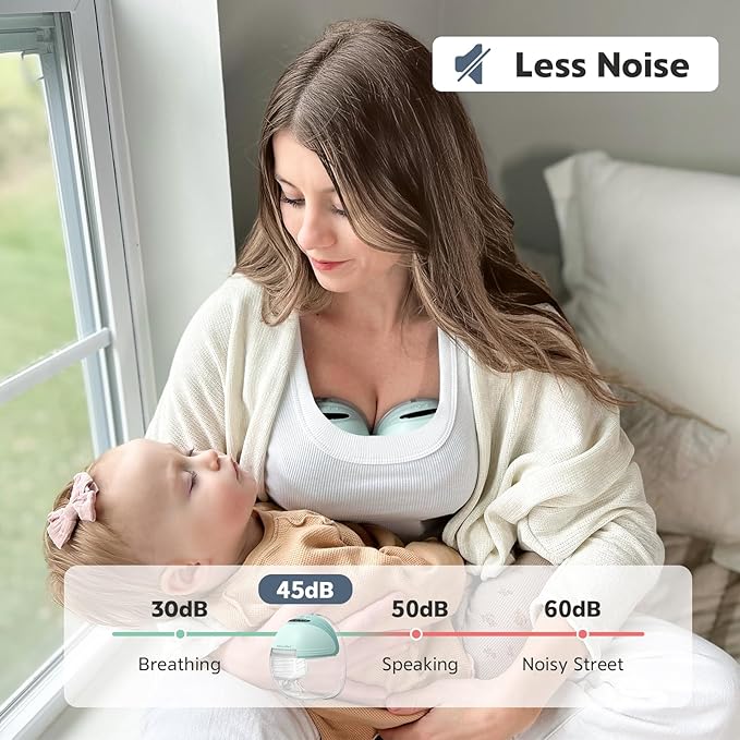 Wearable Breast Pumps (Model S21), Lightweight Rechargeable Electric Breast Pump with 3 Modes & 12 Suction Levels, Portable Breastfeeding Device with Carrying Case