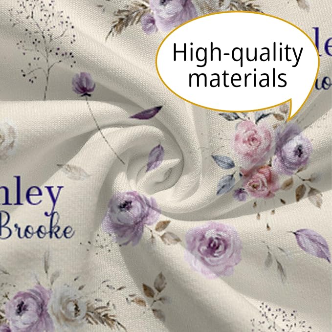 Customizable Flowers Baby Nursing Pillow Cover - Add Your Baby's Name, Ultra-Soft Stretch Fabric, Fits Standard Nursing Pillows, Ideal for Baby Showers Style 16