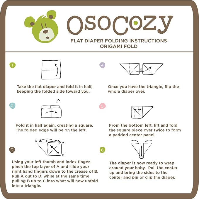 OsoCozy Unbleached Birdseye Flat Cloth Diapers (1 Dozen) - 27.5 x 30.5 Inches, One-Layer Flat Cloth Baby Nappies Made of Soft, Durable 100% Birdseye Weave Cotton