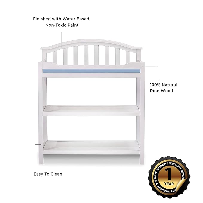 Sorelle Furniture Berkley Baby Dresser – Dresser for Nursery, Kids Bedroom Furniture, Dresser Drawers, Nightstand for Child’s Room with Drawers, Nursery Furniture for Infant -White