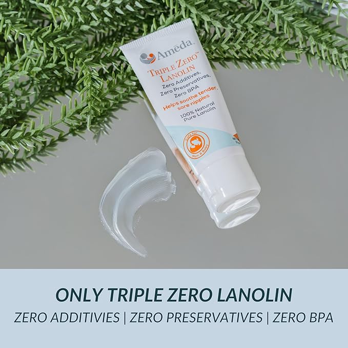Ameda Triple Zero Lanolin Nursing Cream, 35 Grams, Soothe Tender & Sore Nipples
