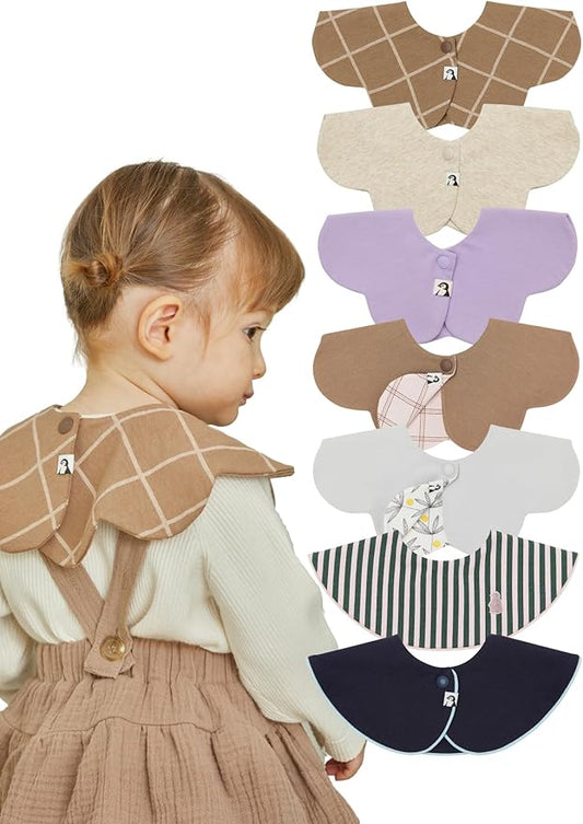 Konny Baby Bib 3/5/7-Pack Set, 360 ° Rotate, Soft and Absorbent Drooling for Toddler Boys Girls Baby Essentials