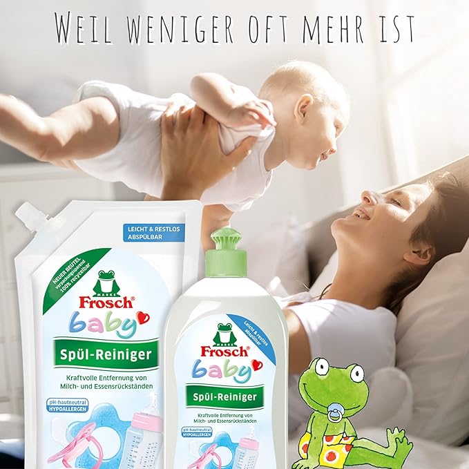 Frosch Baby Washing Up Cleaner, Sensitive Washing Up Liquid for Baby Bottles & Teats, Hypoallergenic, Suitable for Allergy Sufferers, 500 ml