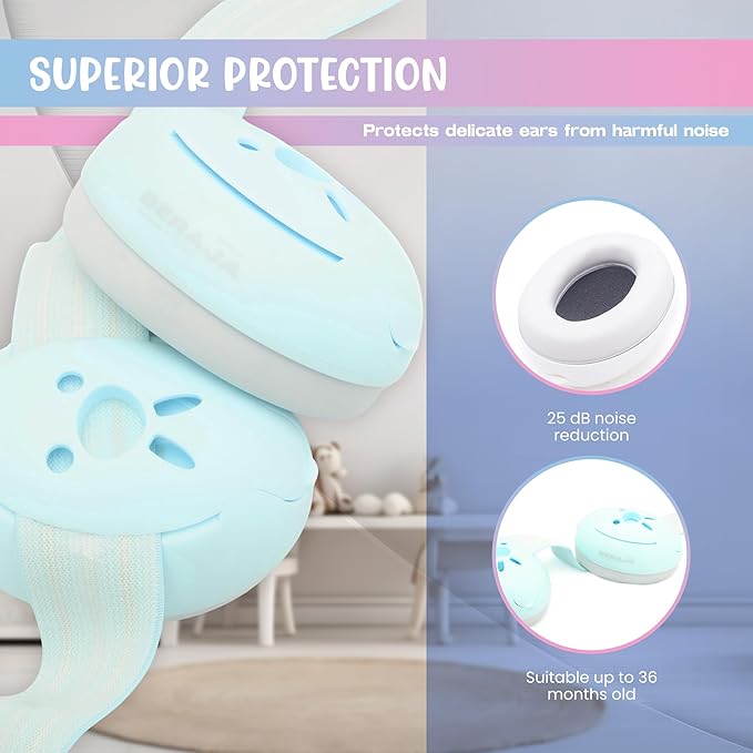 Beraja Baby Headphones - Noise Cancelling Ear Muffs for Noise Protection