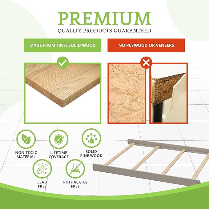 Full-Size Conversion Kit Bed Rails for Oxford, Soho, Ozlo & Avalon Baby Convertible Cribs - Solid Wood - Toddler and Adult Rail for Full-Size Bed - Nursery and Baby Furniture (Stone Wash, Hook-On Kit)