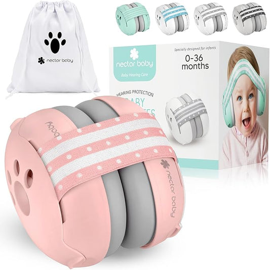 Baby Ear Muffs Noise Protection, 25dB Noise Cancelling Headphones for Infants Toddlers 0-36 Months Airplane Travel Essentials