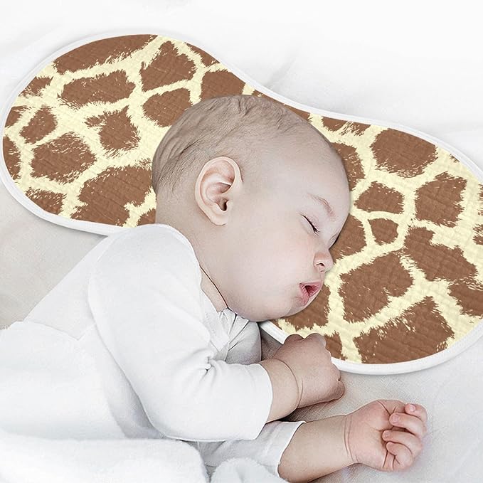 Muslin Burp Cloths for Baby Boys and Girls - 1-Pack Ultra Absorbent Giraffe Print Muslin Washcloths, Newborn Towel, Milk Spit Up Rags, Burp Cloth Bib for Unisex, 22 x 11 Inch