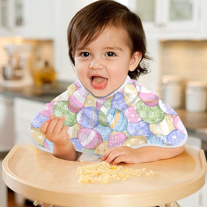 Muslin Burp Cloths for Baby Boys and Girls - 4-Pack Ultra Absorbent Easter Eggs Muslin Washcloths, Newborn Towel, Milk Spit Up Rags, Burp Cloth Bib for Unisex, 22 x 11 Inch