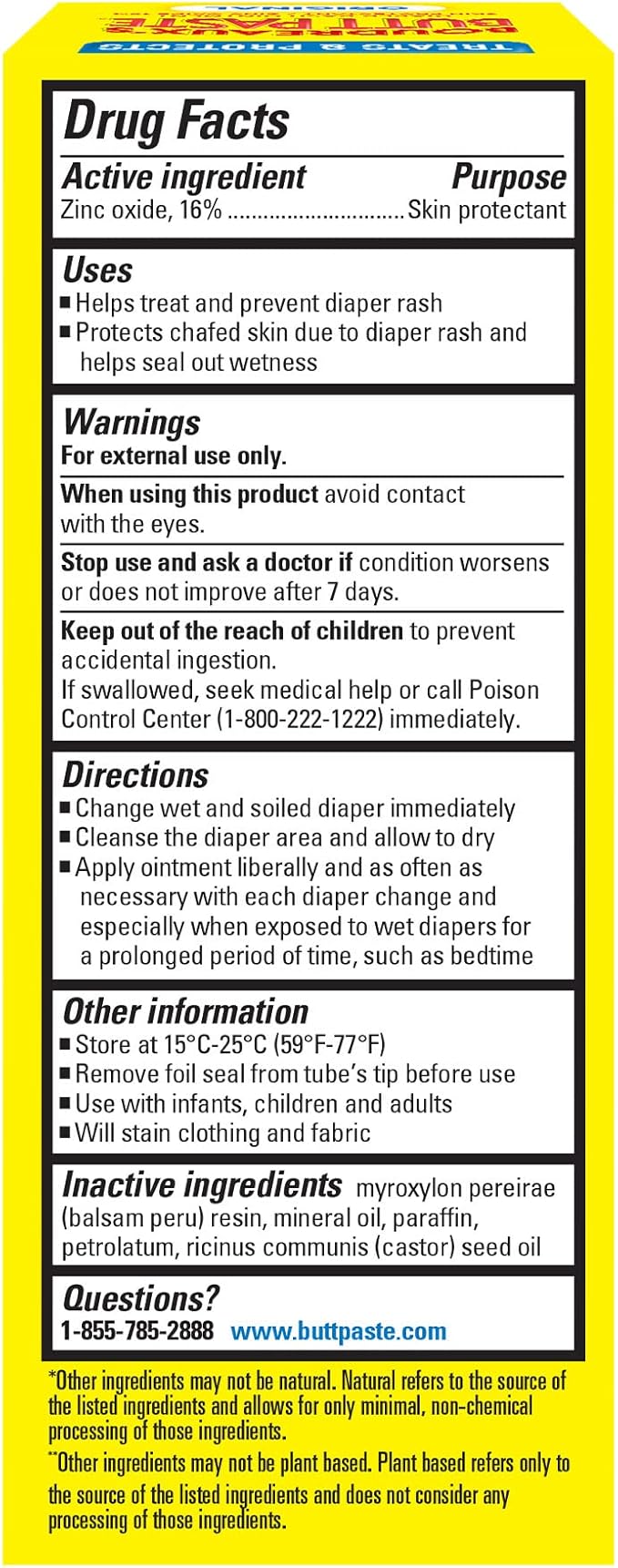 Boudreaux's Butt Paste Diaper Cream, Dermatologist-Tested Original Diaper Rash Cream for Daily Prevention and Relief, Baby Ointment, 2oz Tube