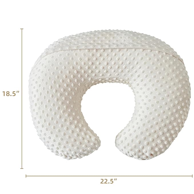 ESEN Nursing Pillow and Body Positioner for Breast Feeding and Bottle Feeding, Ultra Soft Baby Breastfeeding Pillows with Removable Nursing Pillow Cover for More Support for Mom and Baby (Beige)