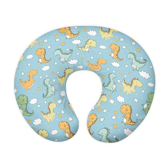 Cartoon Dinosaur Nursing Pillow Cover, Soft Cute Dinosaur Star Breathable Feeding Slipcover for Baby Boy and Girl Nursing Pillow Cover, Machine Washable