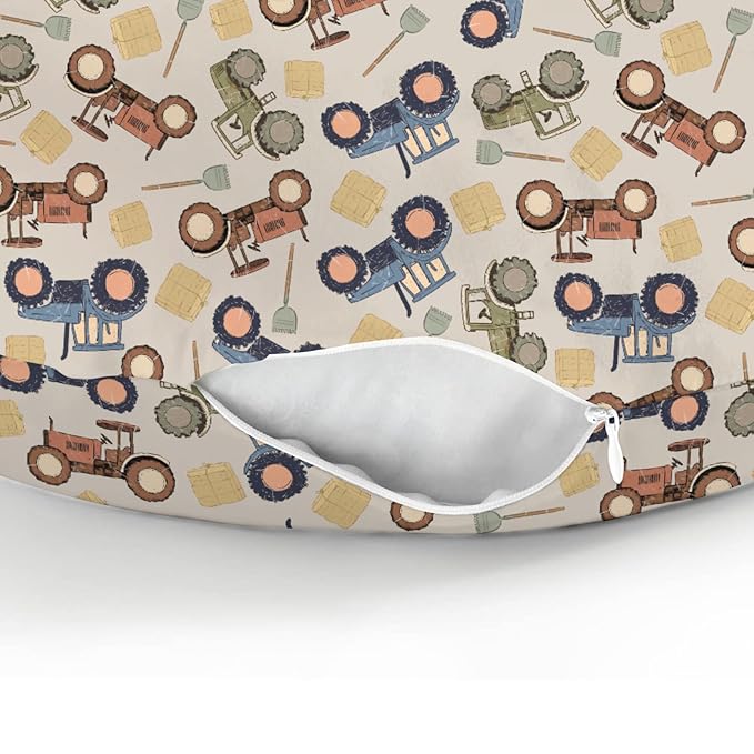 Vintage Tractors Baby Nursing Pillow Covers for Boy Girl Farm Tractor Harvest Nursery Feeding Pillowcase for Breastfeeding Pillows Farmhouse Trucks Vehicle Soft Stretchy Covers for Newborn Infant