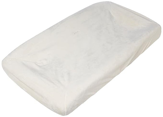 Rumble Tuff Silky Minky Changing Pad Cover, Standard Size, Premium Soft Touch Nursery Essential - Ecru
