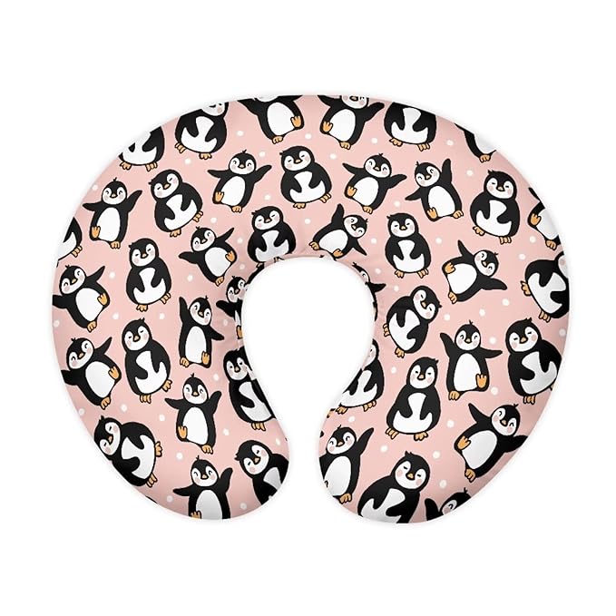 Penguin Print Ultra Soft Comfortable Nursing Pillowcase with Hidden Zipper Durable Skin-Friendly Fabric Nursing Pillow Support Cover for Bottle and Breastfeeding