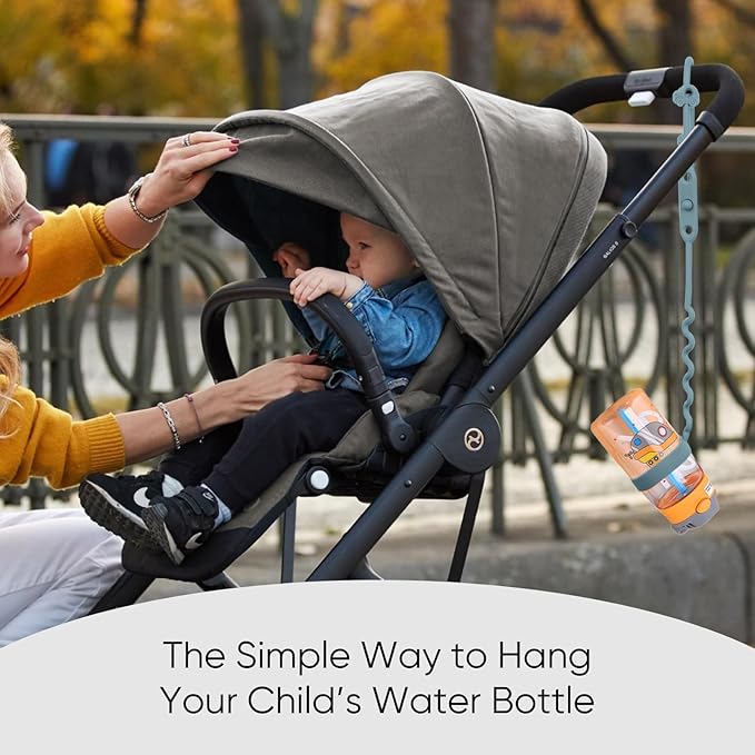 Baby Bottle and Sippy Cup Straps - Adjustable Straps Attach with Strollers, High Chair, Shopping Cart - Food Grade Silicone - Dishwasher Safe (5Packs, Color 1)