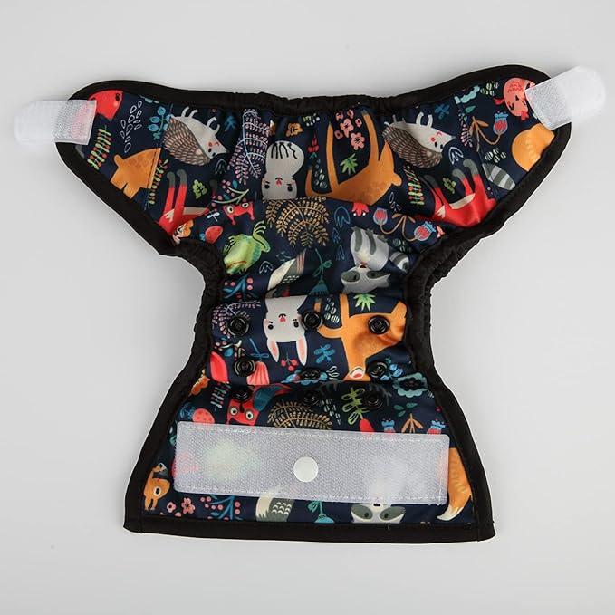 Newborn Baby Cloth Diaper Cover Nappy Hook and Loop (Owl Rabbit)