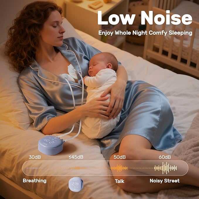 NCVI Wearable Breast Pump, 2 in 1 Hands-Free Breast Pump with 4 Modes 9 Levels, Hospital-Grade Materal, BPA Free, Low Noise Portable Electric Breastfeeding Pump with 21/24mm Flange for Mom