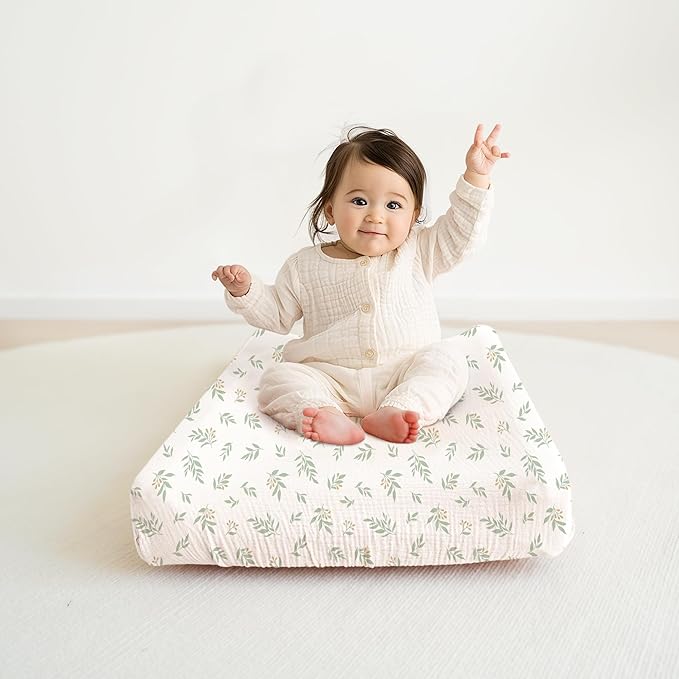 MairMore Changing Pad Cover for Neutral Baby Muslin Soft Cotton Diaper Changing Table Pad Cover Changing Pad Sheets for Girls and Boys - 2 Pack(Green)