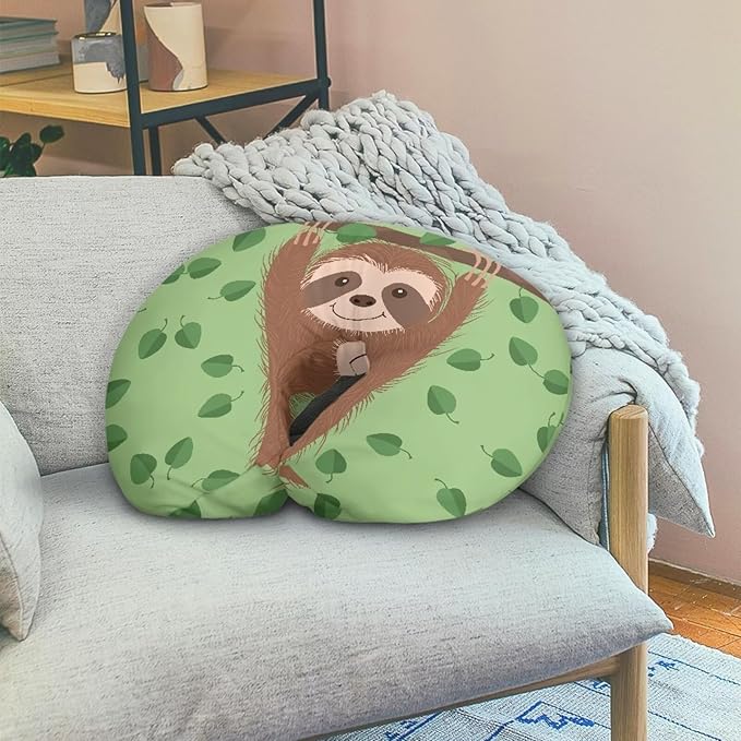 Forchrinse Funny Sloth Nursing Pillow Cover for Girls Princess Nursing Pillow Slipcover for Breastfeeding Moms,Easy to Care