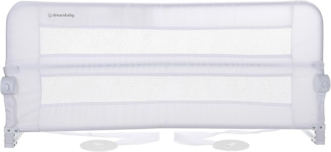 Dreambaby Dallas Bed Rail Guard - Toddlers Bed Rails - with Safety Anchors - Fits Up to Queen Size Mattress - Measures 43.25" Wide & 19.5" Tall - Model L7745,White